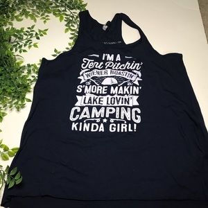 Navy Blue Camping Workout Tank